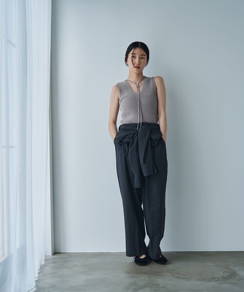 RONEL（ロネル）の「ベロアニットノースリーブトップス（ニット/セーター・レディース・ダークグリーン/ブラック/ライトグレー・S/M）」の12枚目の写真