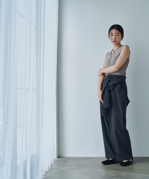 RONEL（ロネル）の「ベロアニットノースリーブトップス（ニット/セーター・レディース・ダークグリーン/ブラック/ライトグレー・S/M）」の13枚目の写真