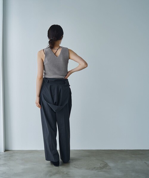 RONEL（ロネル）の「ベロアニットノースリーブトップス（ニット/セーター・レディース・ダークグリーン/ブラック/ライトグレー・S/M）」の14枚目の写真