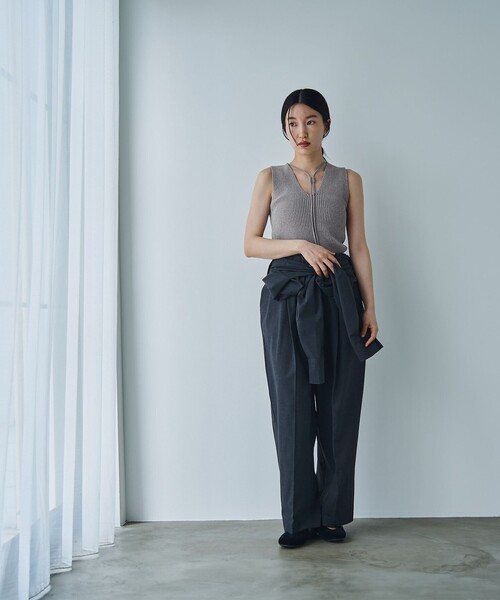 RONEL（ロネル）の「ベロアニットノースリーブトップス（ニット/セーター・レディース・ダークグリーン/ブラック/ライトグレー・S/M）」の16枚目の写真