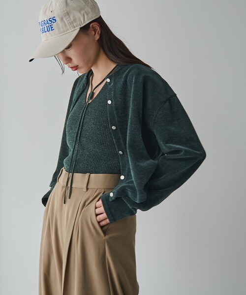 RONEL（ロネル）の「ベロアニットノースリーブトップス（ニット/セーター・レディース・ダークグリーン/ブラック/ライトグレー・S/M）」の19枚目の写真