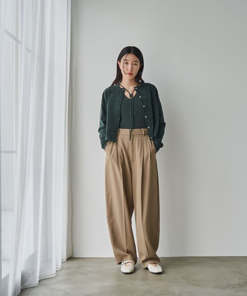 RONEL（ロネル）の「ベロアニットノースリーブトップス（ニット/セーター・レディース・ダークグリーン/ブラック/ライトグレー・S/M）」の21枚目の写真