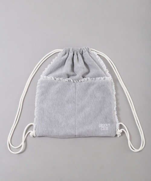 WC（ダブル シー）の「フリルレーススウェットナップサック（バックパック/リュック・レディース・ピンク/グレー・FREE）」の18枚目の写真