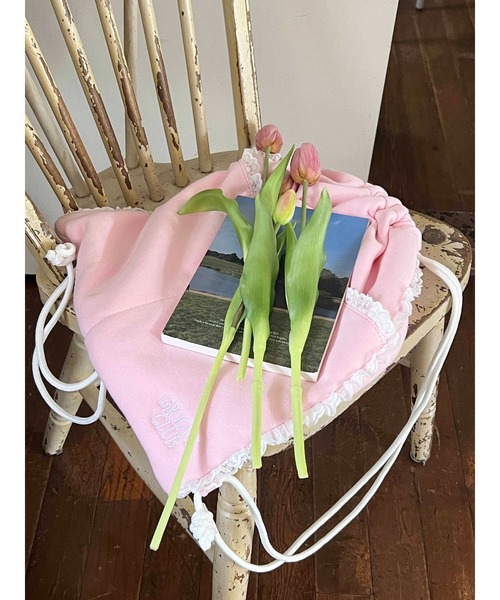 WC（ダブル シー）の「フリルレーススウェットナップサック（バックパック/リュック・レディース・ピンク/グレー・FREE）」の14枚目の写真