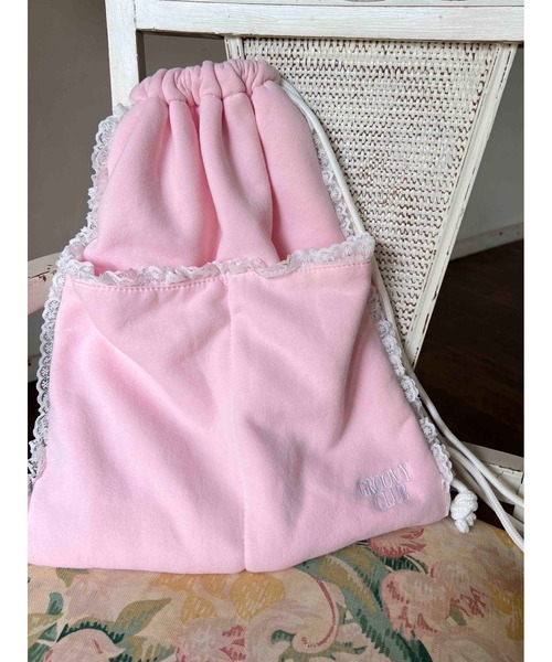 WC（ダブル シー）の「フリルレーススウェットナップサック（バックパック/リュック・レディース・ピンク/グレー・FREE）」の13枚目の写真