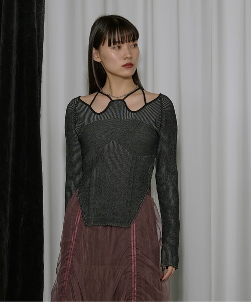 URBAN RESEARCH DOORS ニット セーター 柄編みショート丈ニット