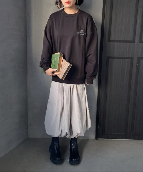 ENIM BY VICKY(エニムバイビッキー)の「ネコ刺繍オーバーサイズゆるスウェット《洗濯機で洗える》(Tシャツ/カットソー・レディース・オフホワイト/チャコールグレー/カーキ/アイボリー/ダークグレー/ホワイト系その他・M)」の18枚目の写真