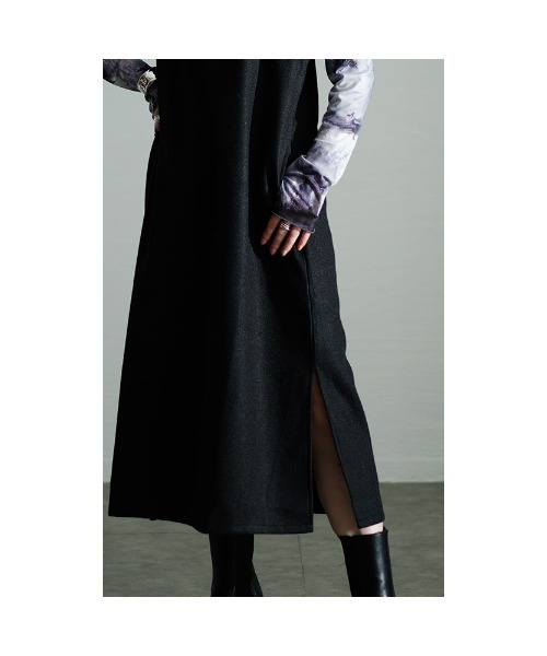 Sawa a la mode(サワアラモード)の「微起毛キーネック重ね着ワンピース(ワンピース・レディース・ブラック/グレー・FREE)」の11枚目の写真