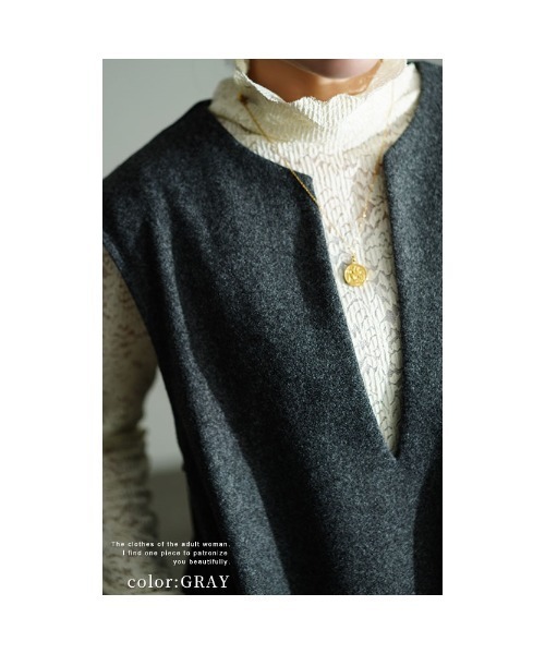 Sawa 微起毛キーネック重ね着ワンピース（ワンピース）｜Sawa a la mode