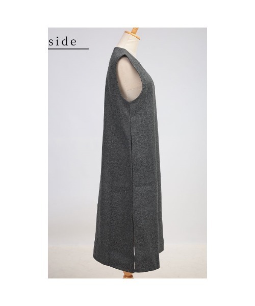 Sawa a la mode(サワアラモード)の「微起毛キーネック重ね着ワンピース(ワンピース・レディース・ブラック/グレー・FREE)」の22枚目の写真