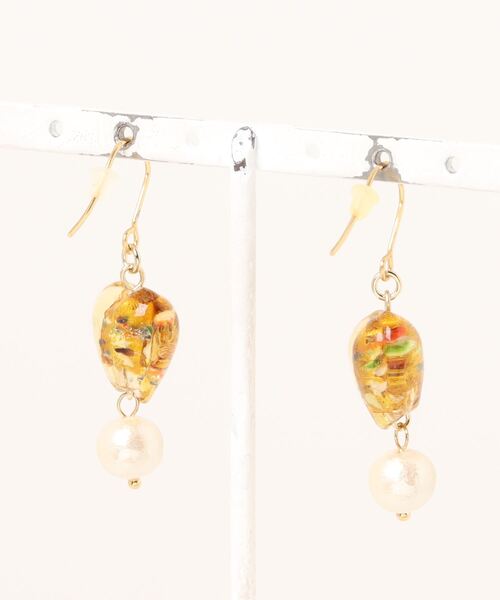 VIBGYOR（ヴィブジョー）の「【amechan】cocoro（ピアス）(MA)（ピアス（両耳用）・レディース・ブラウン/ホワイト・FREE）」の3枚目の写真