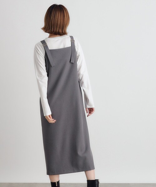 grove（グローブ）の「◆ストライプアソートジャンドレ（ワンピース・レディース・グレー系2/ダークブラウン系3/ブラック系3・02/03/01/04/05）」の18枚目の写真