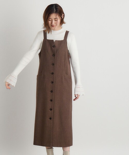 grove（グローブ）の「◆ストライプアソートジャンドレ（ワンピース・レディース・グレー系2/ダークブラウン系3/ブラック系3・02/03/01/04/05）」の4枚目の写真