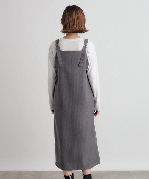 grove（グローブ）の「◆ストライプアソートジャンドレ（ワンピース・レディース・グレー系2/ダークブラウン系3/ブラック系3・02/03/01/04/05）」の9枚目の写真