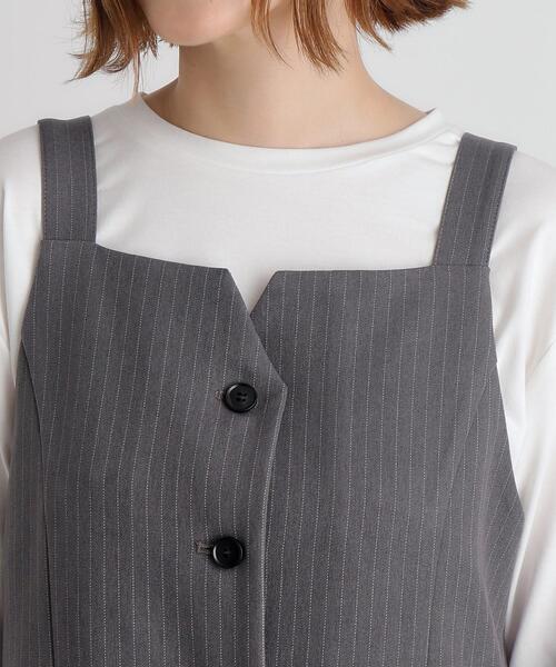 grove（グローブ）の「◆ストライプアソートジャンドレ（ワンピース・レディース・グレー系2/ダークブラウン系3/ブラック系3・02/03/01/04/05）」の10枚目の写真