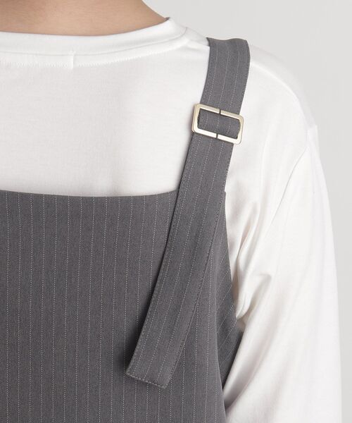 grove（グローブ）の「◆ストライプアソートジャンドレ（ワンピース・レディース・グレー系2/ダークブラウン系3/ブラック系3・02/03/01/04/05）」の12枚目の写真