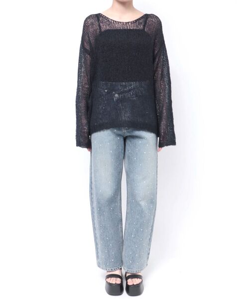 MURUA(ムルーア)の「ローゲージニット(ニット/セーター・レディース・ネイビー/アイボリー・FREE)」の20枚目の写真