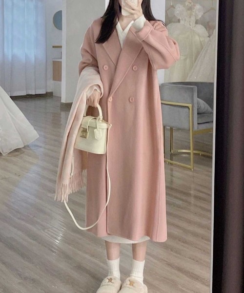 SPIGA(スピーガ)の「Wチェスターミドルコート(テーラードジャケット・レディース・オフホワイト/グレー/ピンク/キャメル/ブラック・FREE)」の5枚目の写真