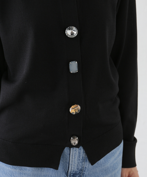 La TOTALITE（ラトータリテ）の「【TORRAZZO DONNA/トラッゾドンナ】Bijou Knit Cardigan（カーディガン/ボレロ・レディース・ブラック/グレー/ブルー・FREE）」の14枚目の写真