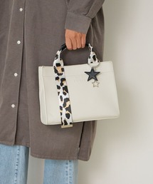 BAYFLOW | [多ポケットで便利]レオパードテープフェイクレザートート(ハンドバッグ)