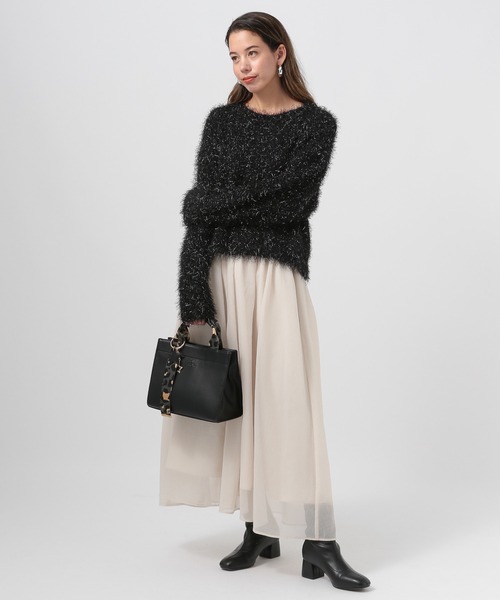 BAYFLOW（ベイフロー）の「[多ポケットで便利]レオパードテープフェイクレザートート（ハンドバッグ・レディース・ブラック/ライトグレー/ベージュ/ブラウン系その他・FREE）」の5枚目の写真