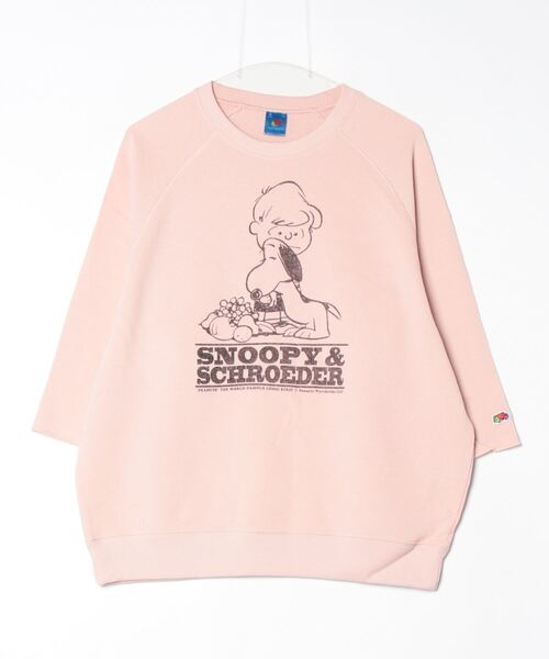 トレーナー スウェット 「FRUIT OF THE LOOM/フルーツオブザルーム」FTL×PEANUTS 7部袖甘編みスエット レディース メンズ FRUIT OF THE LOOM/フルーツオブザルーム】FTL×PEANUTS 7部袖甘
