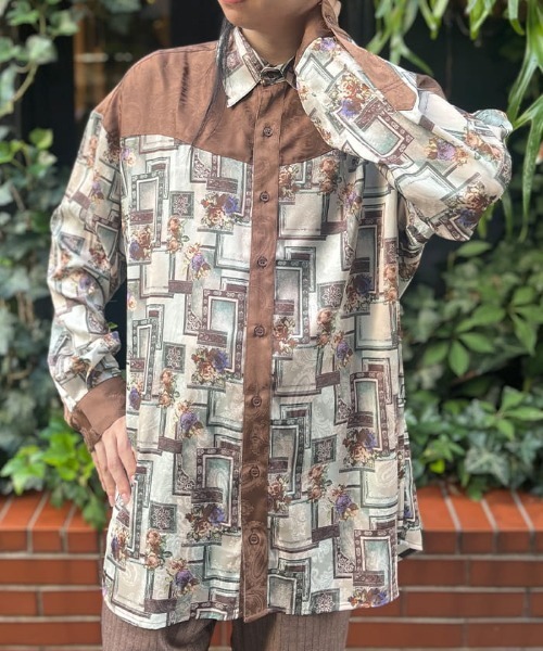 【セール】額縁ローズウエスタンシャツ（シャツ/ブラウス）｜AXES-X（アクシーズエックス） 7,304円