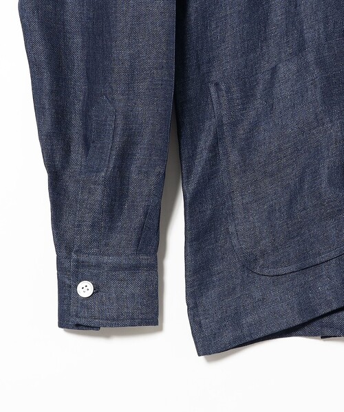 Maria Santangelo（マリアサンタンジェロ）の「【別注】Maria Santangelo / MARCELLO リネン シャツ ジャケット（その他アウター・メンズ・ネイビー/ダークブラウン・LARGE/SMALL/MEDIUM）」の8枚目の写真