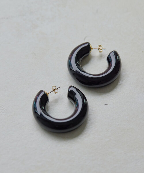 ear PAPILLONNER（イアパピヨネ）の「《チタンポスト》オールカラーフープピアス（ピアス（両耳用）・レディース・ボルドー/ブラック・FREE）」の9枚目の写真