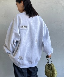 [BEN DAVIS/ベンデイビス] ランダムロゴ刺繍 クルーネックスウェット