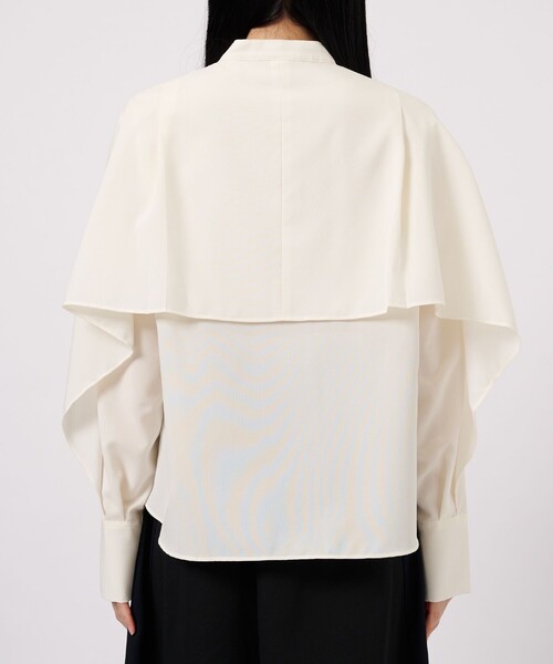 CITY TOKYO（シティトウキョウ）の「フレアケープブラウス（シャツ/ブラウス・レディース・ホワイト/ブラック/オリーブ・FREE）」の6枚目の写真