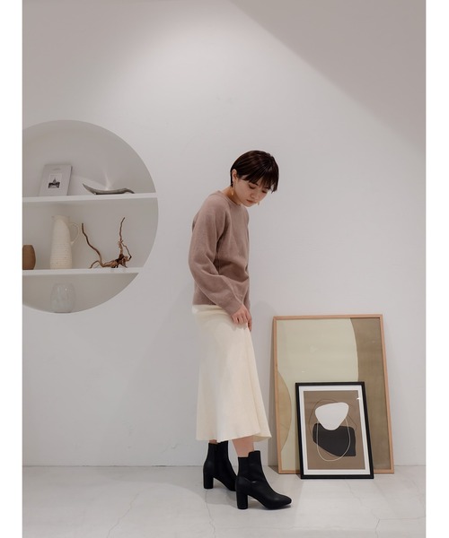 Katrin TOKYO(カトリーントーキョー)の「knit flare skirt(スカート・レディース・アイボリー/キャメル・FREE)」の3枚目の写真