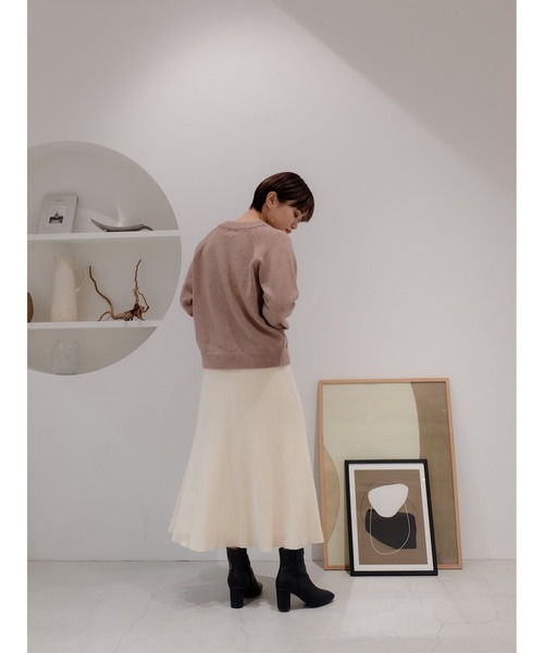 Katrin TOKYO(カトリーントーキョー)の「knit flare skirt(スカート・レディース・アイボリー/キャメル・FREE)」の4枚目の写真