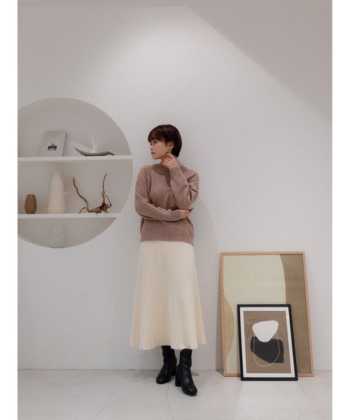 Katrin TOKYO(カトリーントーキョー)の「knit flare skirt(スカート・レディース・アイボリー/キャメル・FREE)」の5枚目の写真