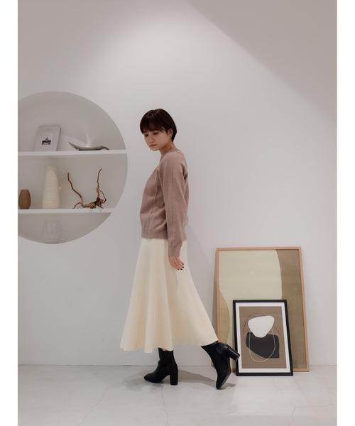 Katrin TOKYO(カトリーントーキョー)の「knit flare skirt(スカート・レディース・アイボリー/キャメル・FREE)」の6枚目の写真