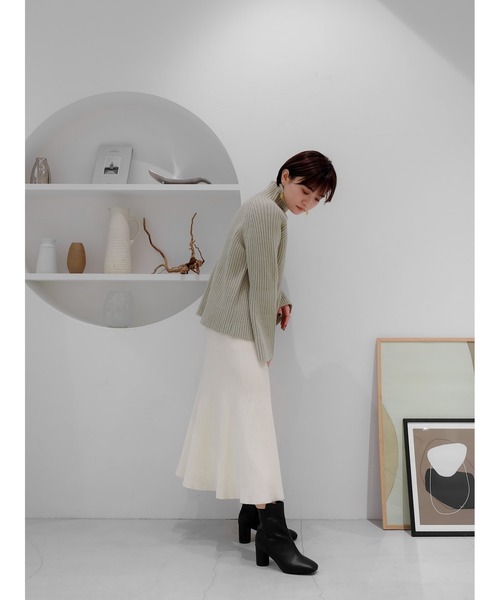 Katrin TOKYO(カトリーントーキョー)の「knit flare skirt(スカート・レディース・アイボリー/キャメル・FREE)」の7枚目の写真