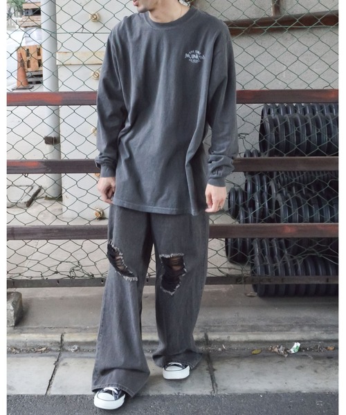MODISH GAZE(モディシュガゼ)の「【MODISH GAZE】ピグメント加工バンダナプリントロンT(Tシャツ/カットソー・メンズ・ブラック/カーキ/オフホワイト/バーガンディー・MEDIUM/LARGE)」の11枚目の写真