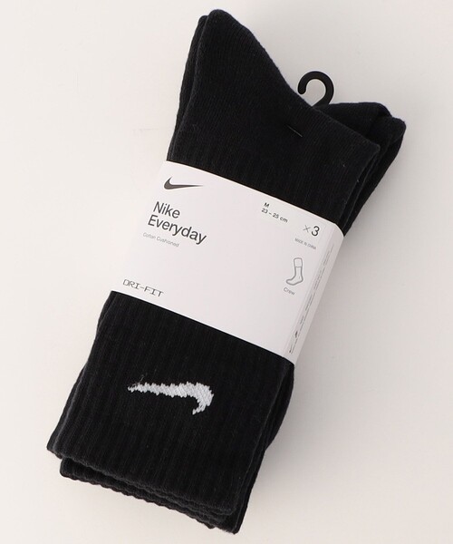NIKE(ナイキ)の「NIKE/ナイキ ナイキ 3P エブリデイ クッション クルーソックス(ソックス/靴下・レディース・ブラック/ホワイト・23.0cm)」の2枚目の写真