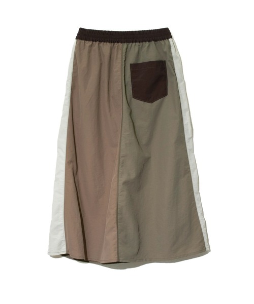 CUBE SUGAR（キューブシュガー）の「CUBE SUGAR/キューブシュガー　ナイロン配色ラインギャザーSK（スカート・レディース・ナチュラル/ブラウン/その他1・FREE）」の10枚目の写真