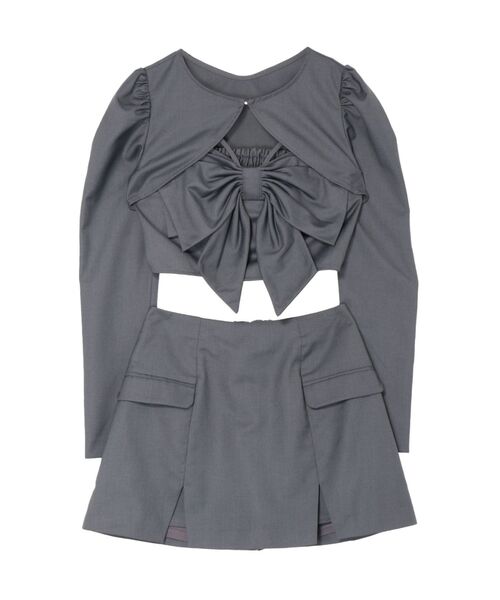 EATME(イートミー)の「リボンスリーピースセットアップ(ワンピース・レディース・グレー/ピンク・FREE)」の8枚目の写真