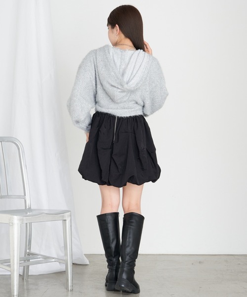 RAY CASSIN（レイカズン）の「【やわらかい肌ざわり】シャギーフードニット（ニット/セーター・レディース・ライトグレー/ブラウン/レッド/ブラック・FREE）」の15枚目の写真