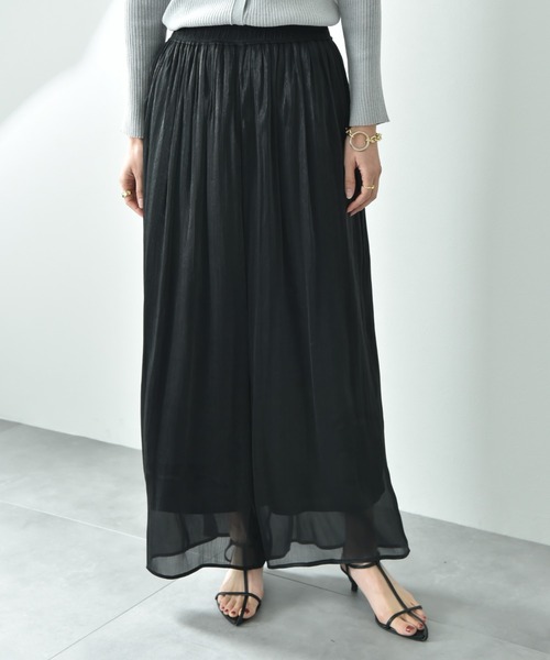 CLOCHE（クロシェ）の「【ＣＬＯＣＨＥ】割繊ギャザーパンツ（その他パンツ・レディース・ベージュ/ブラック/サックスブルー・FREE）」の5枚目の写真