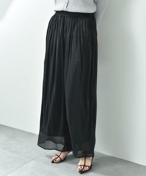 CLOCHE（クロシェ）の「【ＣＬＯＣＨＥ】割繊ギャザーパンツ（その他パンツ・レディース・ベージュ/ブラック/サックスブルー・FREE）」の10枚目の写真