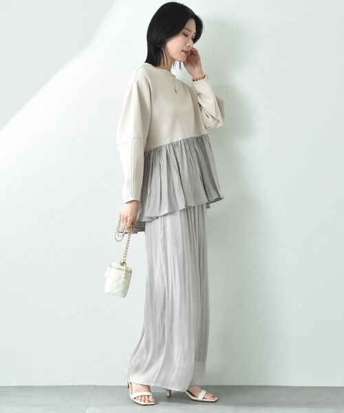 CLOCHE（クロシェ）の「【ＣＬＯＣＨＥ】割繊ギャザーパンツ（その他パンツ・レディース・ベージュ/ブラック/サックスブルー・FREE）」の13枚目の写真