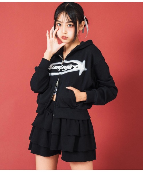 ANAP GiRL（アナップガール）の「ダブルジップ クロップド スウェット