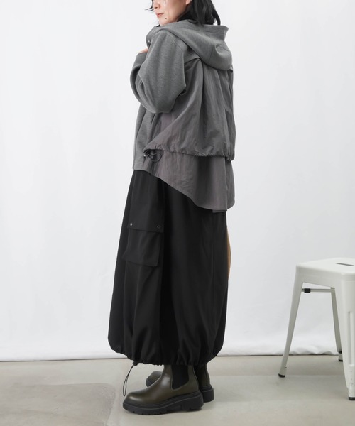 LUCA/LADY LUCK LUCA(ルカ/レディラックルカ)の「LC/LLL ダンボールナイロンワッシャー切替パーカー / バック切替フードブルゾン(その他アウター・レディース・グレー/ブラック・FREE)」の16枚目の写真