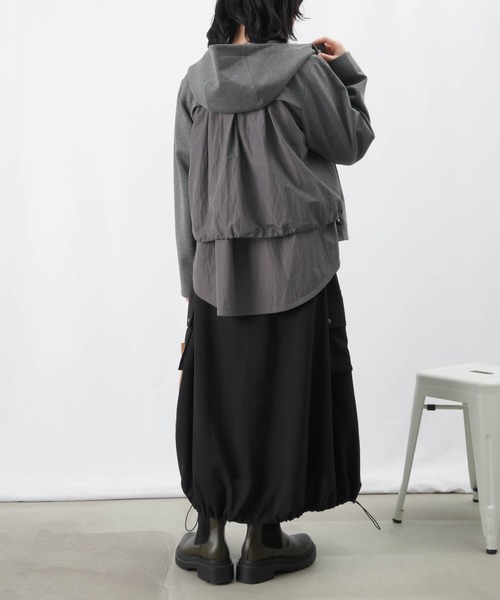 LUCA/LADY LUCK LUCA(ルカ/レディラックルカ)の「LC/LLL ダンボールナイロンワッシャー切替パーカー / バック切替フードブルゾン(その他アウター・レディース・グレー/ブラック・FREE)」の17枚目の写真
