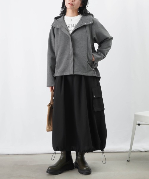 LUCA/LADY LUCK LUCA(ルカ/レディラックルカ)の「LC/LLL ダンボールナイロンワッシャー切替パーカー / バック切替フードブルゾン(その他アウター・レディース・グレー/ブラック・FREE)」の22枚目の写真
