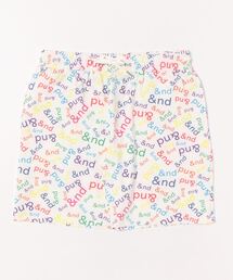 &nd（アンド）の「&nd(アンド)フレンチ花柄ブランドロゴ総柄ショートパンツ（スウェットパンツ）」