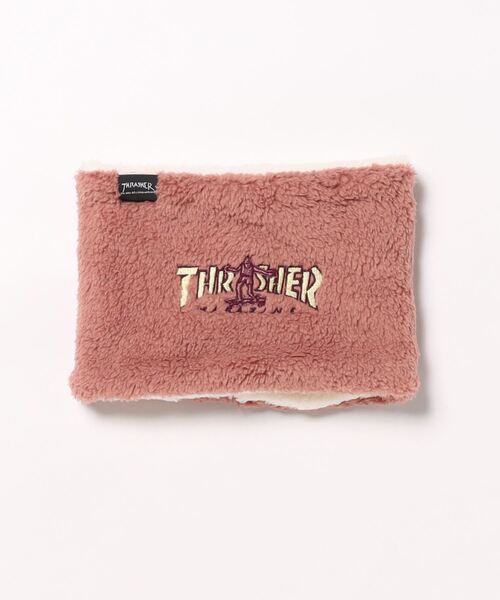 THRASHER(スラッシャー)の「BOA FLEECE REVERCIBLE NECK WARMER/スラッシャーキッズネックウォーマースノボースキー防寒グッズ(ネックウォーマー/スヌード・キッズ・ブラック/ベージュ/ピンク・FREE)」の3枚目の写真
